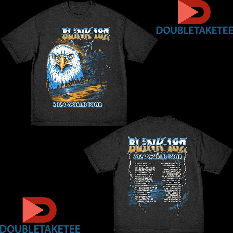 Official Blink 182 World Tour 2024 Eagle Tour Dates Shirts Unisex , , , Long Sleeve Tee