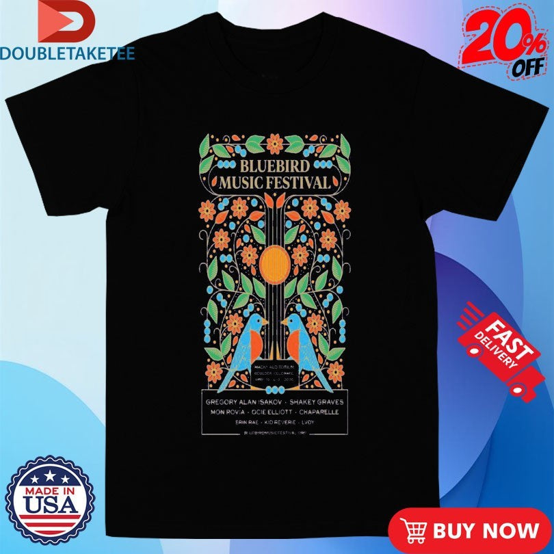 Official Bluebird Music Festival Boulder, CO Poster Apr 18 2026 Shirts Unisex , , , Long Sleeve Tee
