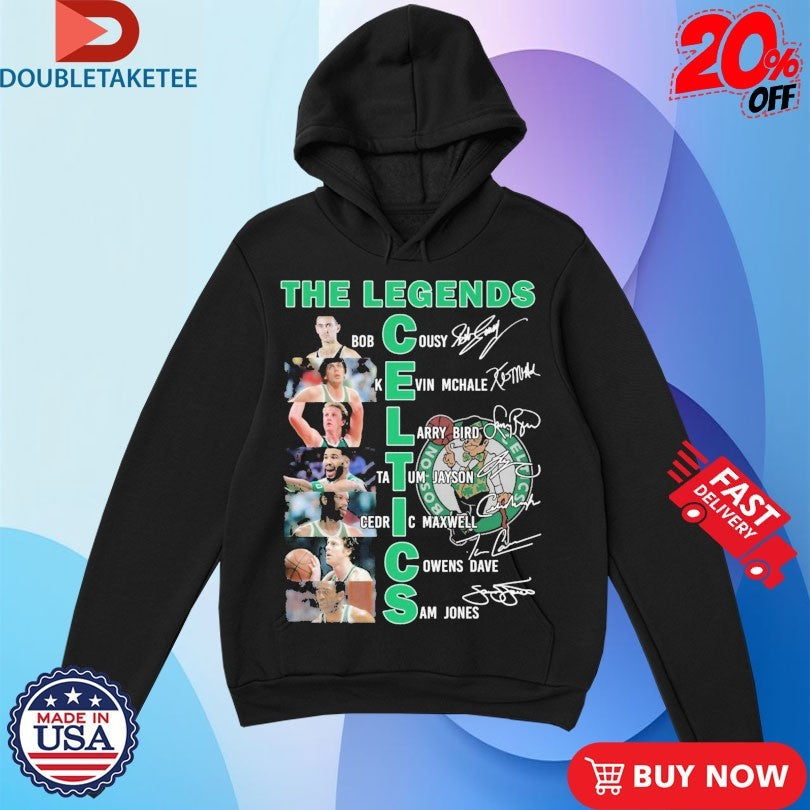 Official Bob Cousy Kevin Mchale Larry Bird Tatum Jayson Cedric Maxwell Cowens Dave Sam Jones Boston Celtics The Legends Signatures Shirts