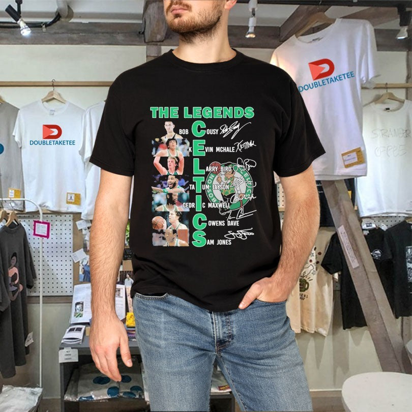 Official Bob Cousy Kevin Mchale Larry Bird Tatum Jayson Cedric Maxwell Cowens Dave Sam Jones Boston Celtics The Legends Signatures Shirts