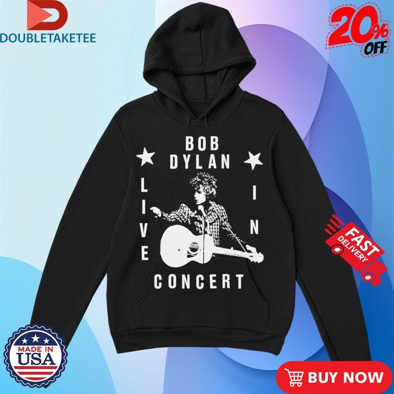 Official Bob Dylan Live In Concert Guitar Shirts Unisex , , , Long Sleeve Tee