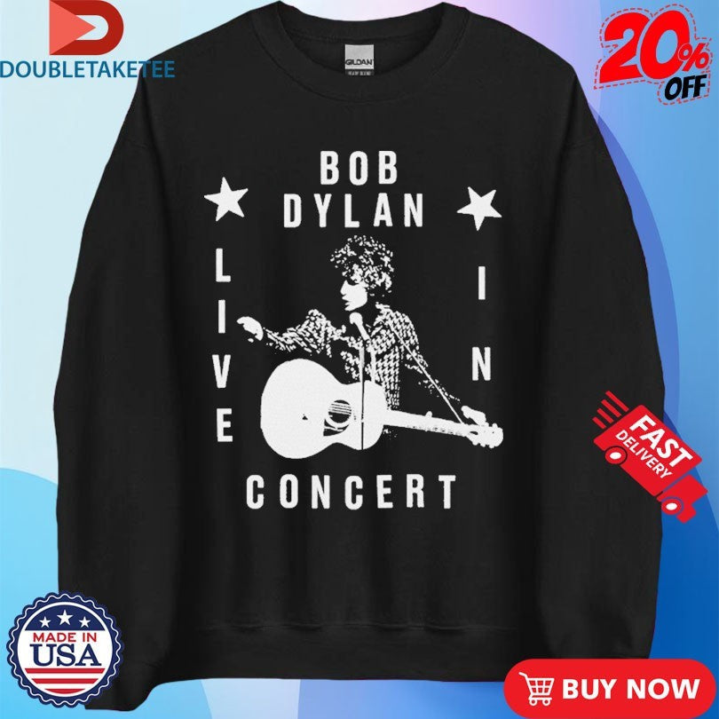 Official Bob Dylan Live In Concert Guitar Shirts Unisex , , , Long Sleeve Tee