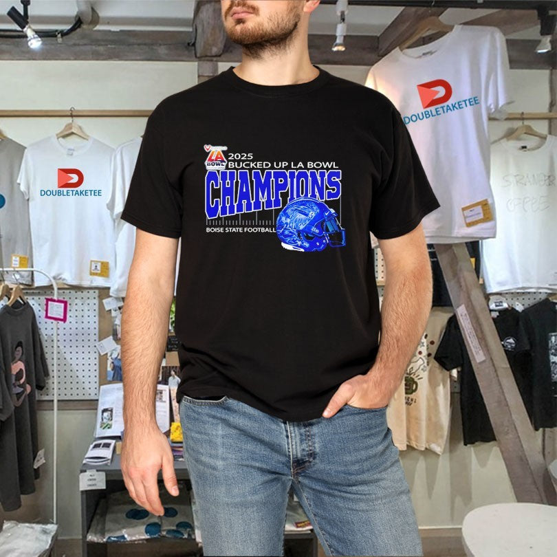 Official Boise State Football Are Bucked Up La Bowl Hosted By Gronk Champions At SoFi Stadium In Inglewood CA On December 13 2025 Helmet Shirts