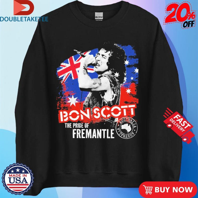 Official Bon Scott The Pride Of Fremantle Australia Stamp Shirts Unisex , , , Long Sleeve Tee