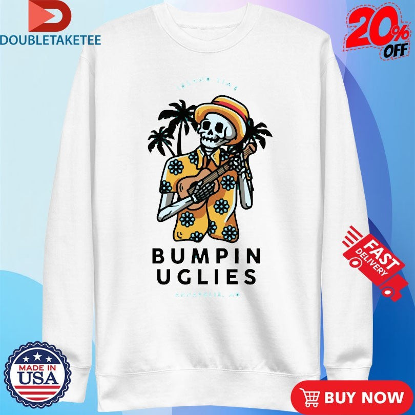 Official Bumpin Uglies Island Time Ukulele Skeleton Guitar Shirts Unisex , , , Long Sleeve Tee