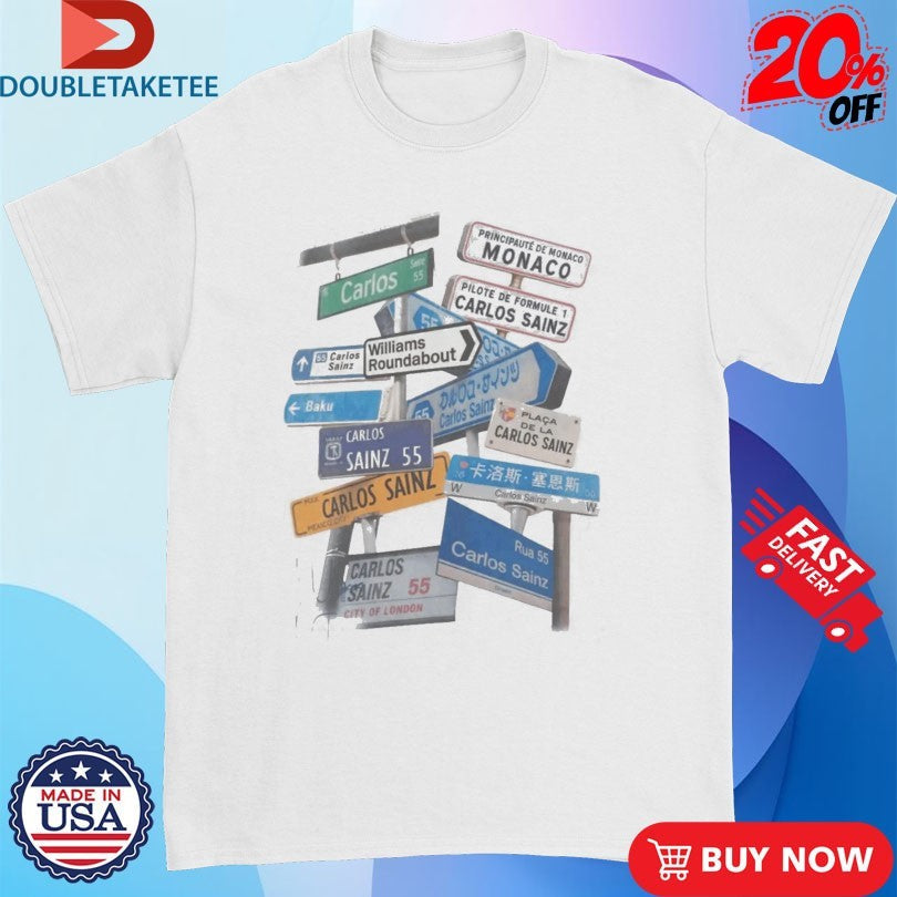 Official Carlos Sainz Jr. Signs Williams Roundabout F1 Shirts Unisex , , , Long Sleeve Tee