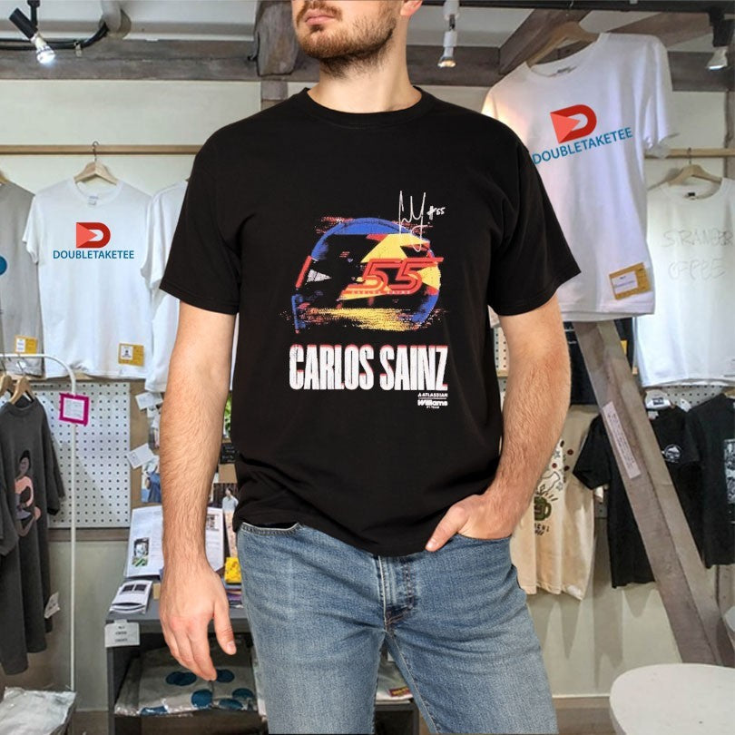 Official Carlos Sainz Kids Glitch Helmet Williams F1 Shirts Unisex , , , Long Sleeve Tee