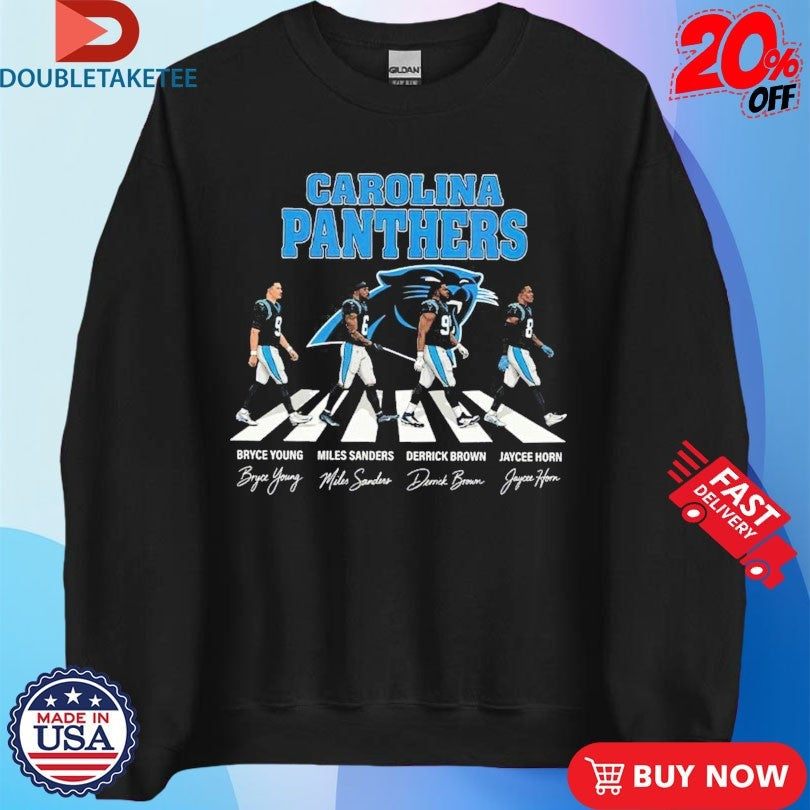 Official Carolina Panthers Bryce Young Miles Sanders And Derrick Brown Jaycee Horn Abbey Road Signatures Shirts