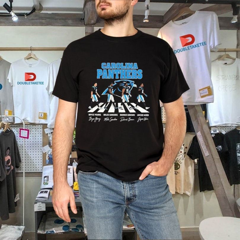 Official Carolina Panthers Bryce Young Miles Sanders And Derrick Brown Jaycee Horn Abbey Road Signatures Shirts