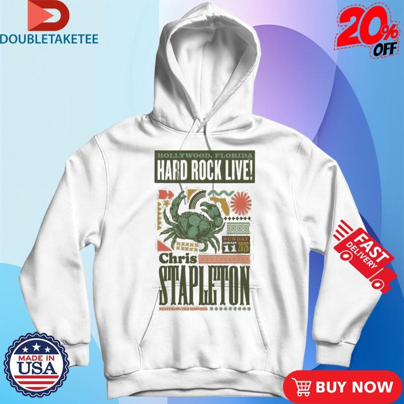 Official Chris Stapleton 1.10.2026 Hollywood FL Hard Rock Live Crab Shirts Unisex , , , Long Sleeve Tee