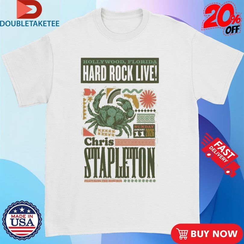 Official Chris Stapleton 1.10.2026 Hollywood FL Hard Rock Live Crab Shirts Unisex , , , Long Sleeve Tee