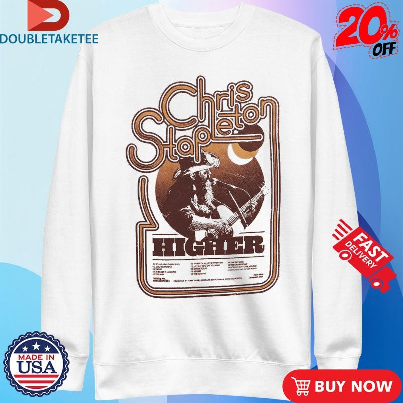 Official Chris Stapleton Higher Tracklist Shirts Unisex , , , Long Sleeve Tee