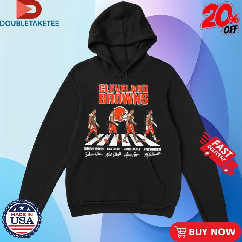 Official Cleveland Browns Deshaun Watson Nick Chubb And Amari Cooper Myles Garrett Abbey Road Signatures Shirts