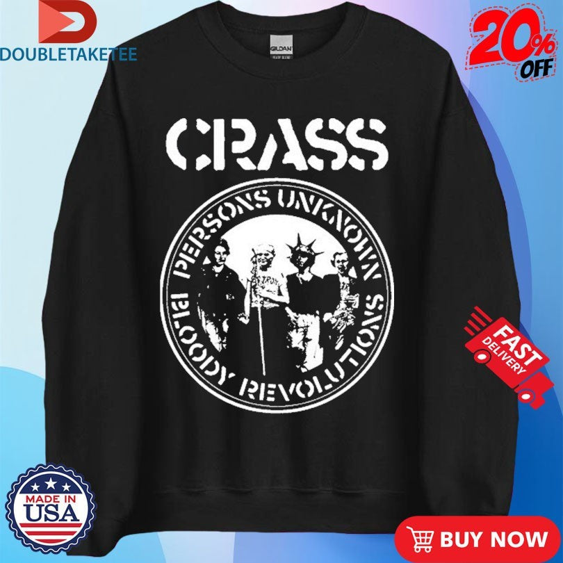 Official Crass Persons Unknown Bloody Revolutions Shirts Unisex , , , Long Sleeve Tee
