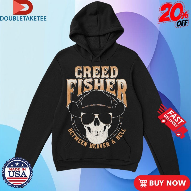 Official Creed Fisher Between Heaven And Hell Skull Shirts Unisex , , , Long Sleeve Tee