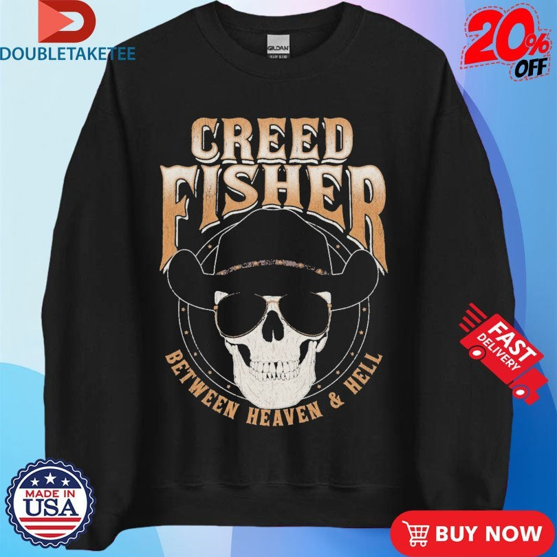 Official Creed Fisher Between Heaven And Hell Skull Shirts Unisex , , , Long Sleeve Tee