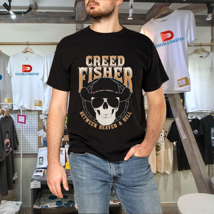 Official Creed Fisher Between Heaven And Hell Skull Shirts Unisex , , , Long Sleeve Tee