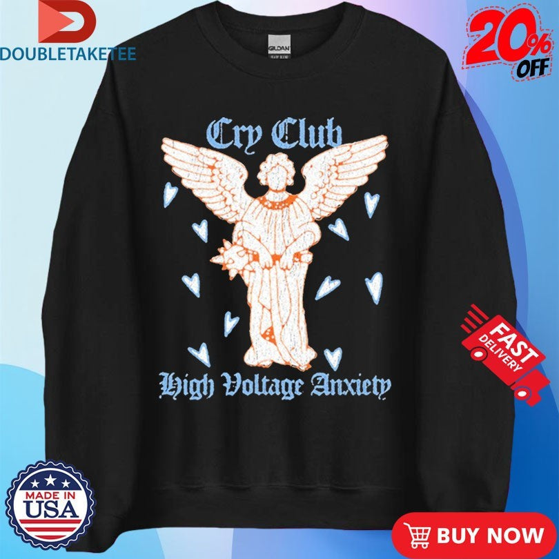 Official Cry Club High Voltage Anxiety Angel Shirts Unisex , , , Long Sleeve Tee