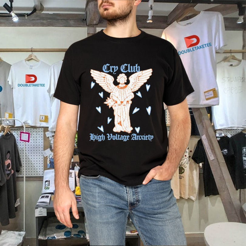 Official Cry Club High Voltage Anxiety Angel Shirts Unisex , , , Long Sleeve Tee