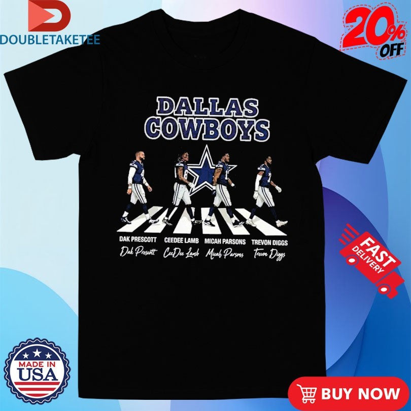 Official Dallas Cowboys Dak Prescott CeeDee Lamb And Micah Parsons Trevon Diggs Abbey Road Signatures Shirts