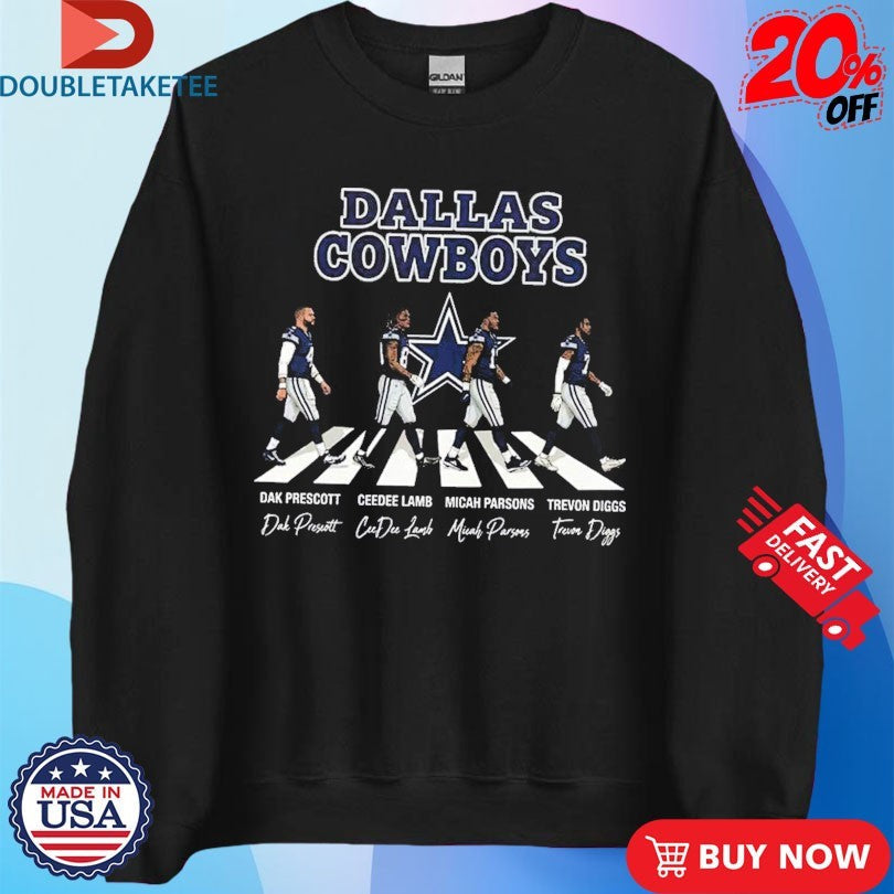 Official Dallas Cowboys Dak Prescott CeeDee Lamb And Micah Parsons Trevon Diggs Abbey Road Signatures Shirts