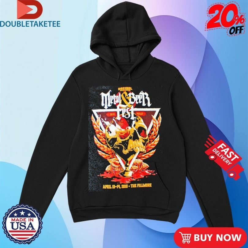 Official Decibel Magazine 2019 Metal &amp; Beer Fest Philly The Fillmore Skull Shirts Unisex , , , Long Sleeve Tee