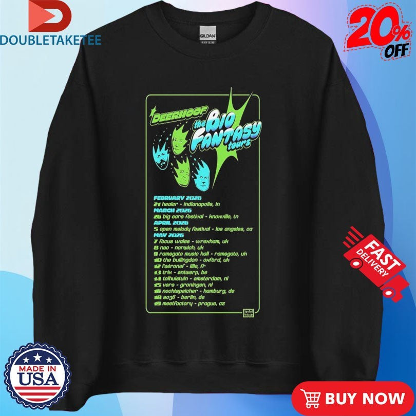 Official Deerhoof The Bio Fantasy Tours 2026 Dates Shirts Unisex , , , Long Sleeve Tee