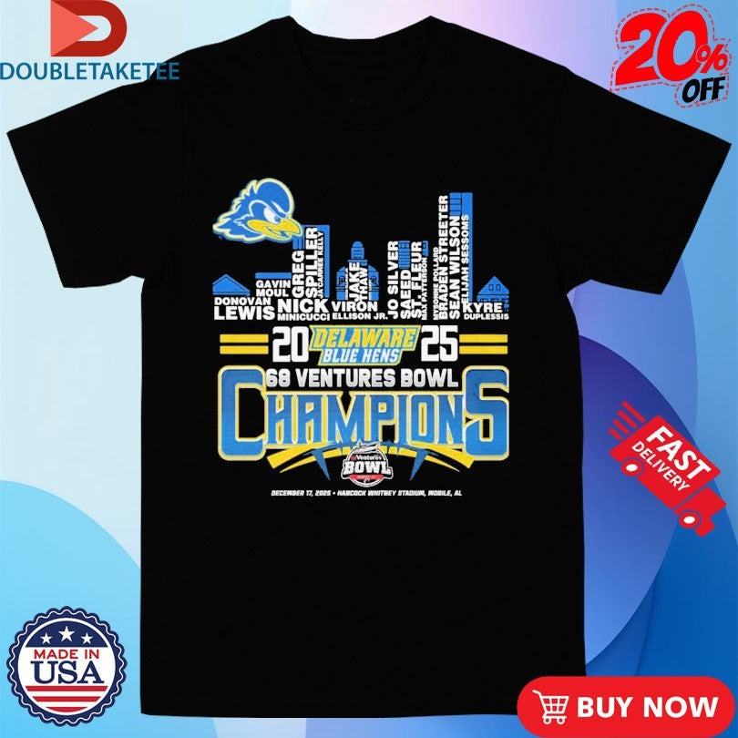 Official Delaware Blue Hens 2025 Bowl Champions Hancock Whitney Stadium Mobile AL Shirts Unisex , , , Long Sleeve Tee