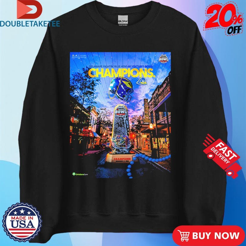 Official Delaware Fightin’ Blue Hens Football Are 68 Ventures Bowl 2025 Champions Shirts Unisex , , , Long Sleeve Tee