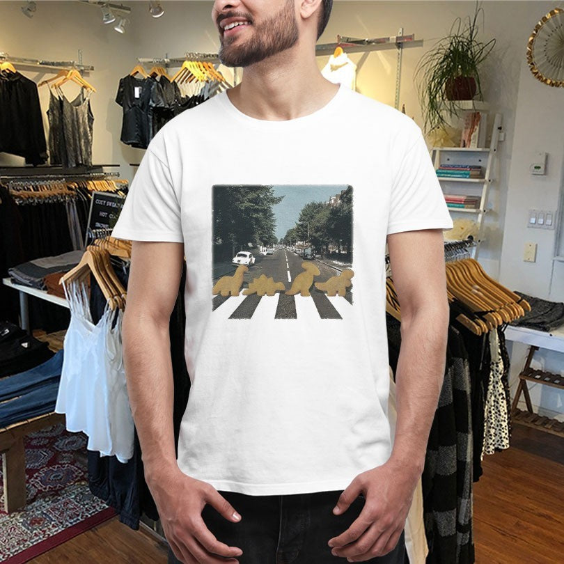 Official Dino Nugget Abbey Road Shirts Unisex , , , Long Sleeve Tee