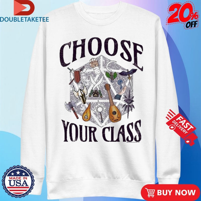 Official Dungeons &amp; Dragons Choose Your Class Shirts Unisex , , , Long Sleeve Tee