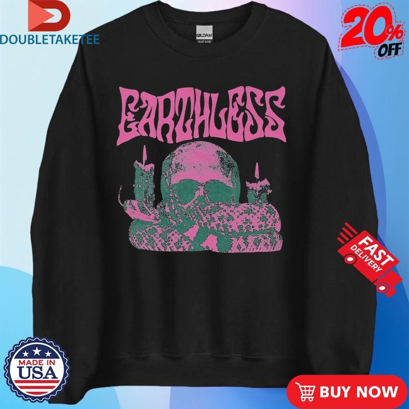 Official Earthless Skull Rattlesnake Candle Shirts Unisex , , , Long Sleeve Tee