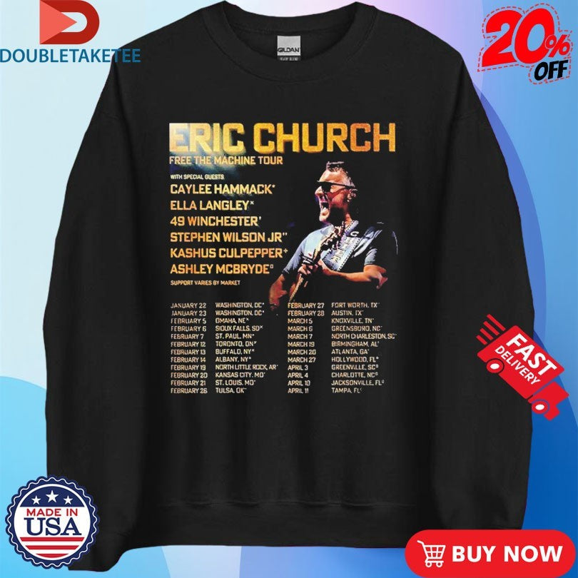 Official Eric Church Free The Machine Tour 2026 North America Shirts Unisex , , , Long Sleeve Tee