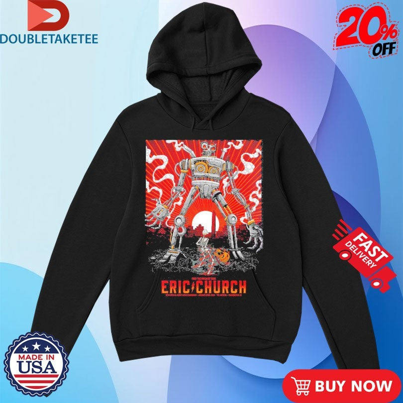 Official Eric Church Washington DC Night 1 And 2 Comined Free The Machine Tour At The Anthem 2026 Robot Shirts
