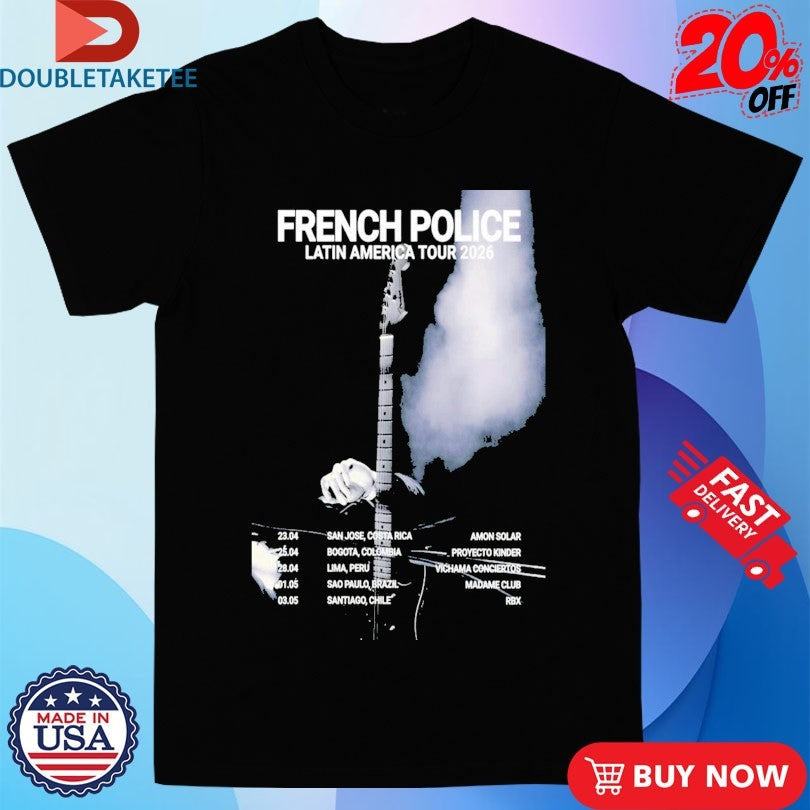 Official French Police Latin America Tour 2026 Dates Guitar Shirts Unisex , , , Long Sleeve Tee
