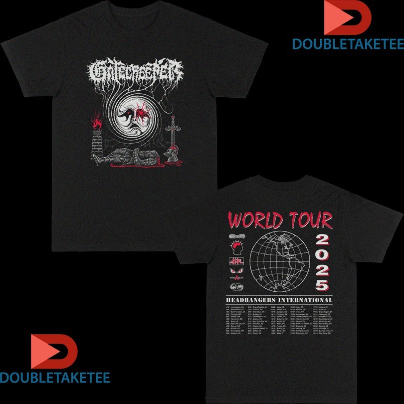 Official Gatecreeper Headbangers International Knight Tour 2025 Shirts Unisex , , , Long Sleeve Tee