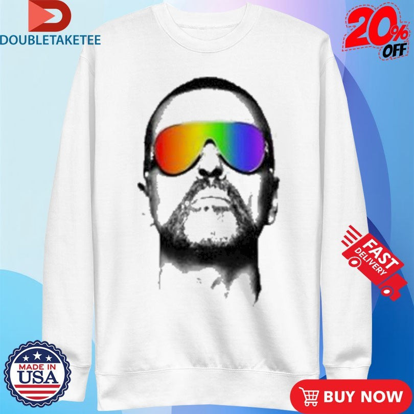 Official George Michael Pride Glasses Head Shirts Unisex , , , Long Sleeve Tee