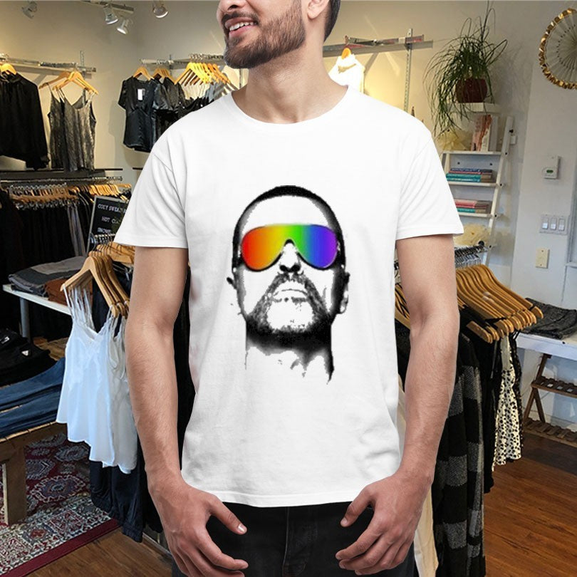 Official George Michael Pride Glasses Head Shirts Unisex , , , Long Sleeve Tee