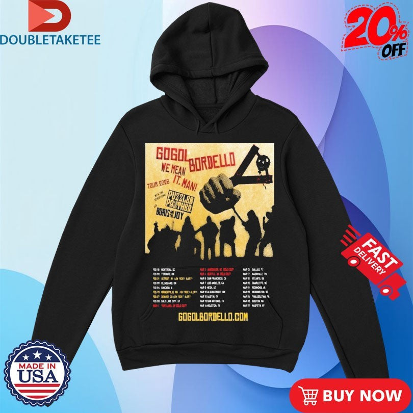 Official Gogol Bordello 2026 We Mean It. Man! Tour Shirts Unisex , , , Long Sleeve Tee