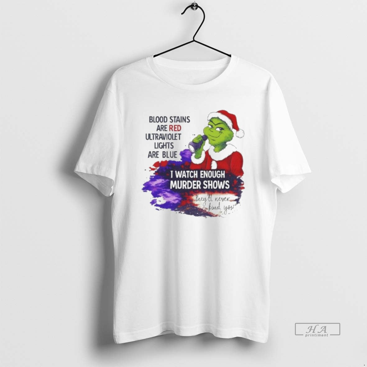 Official Grinch Blood Stains Are Red Ultraviolet Light Are Blue I Watch Enough Murder Shows