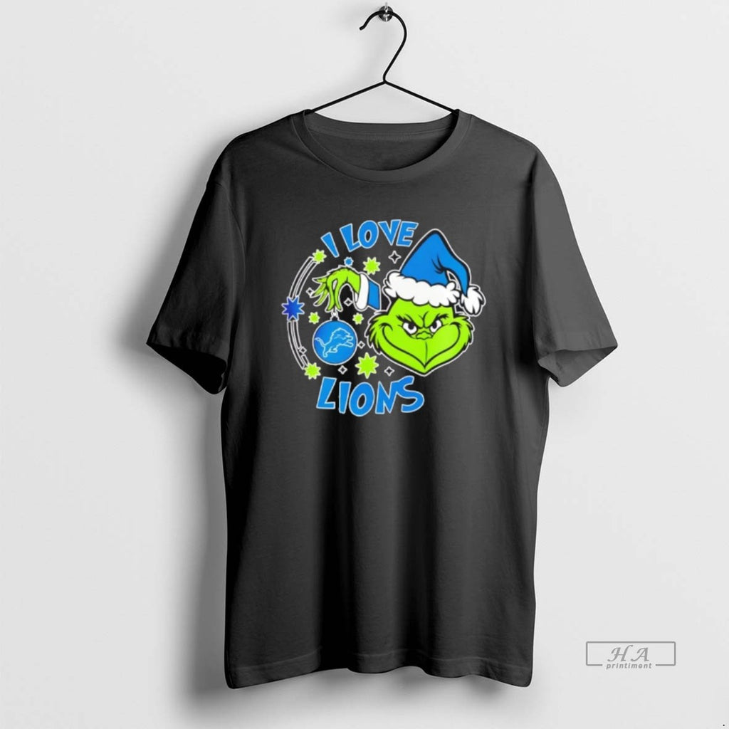 Official Grinch I Love Detroit Lions They Hate Us Because They Aint Us 2 Sided