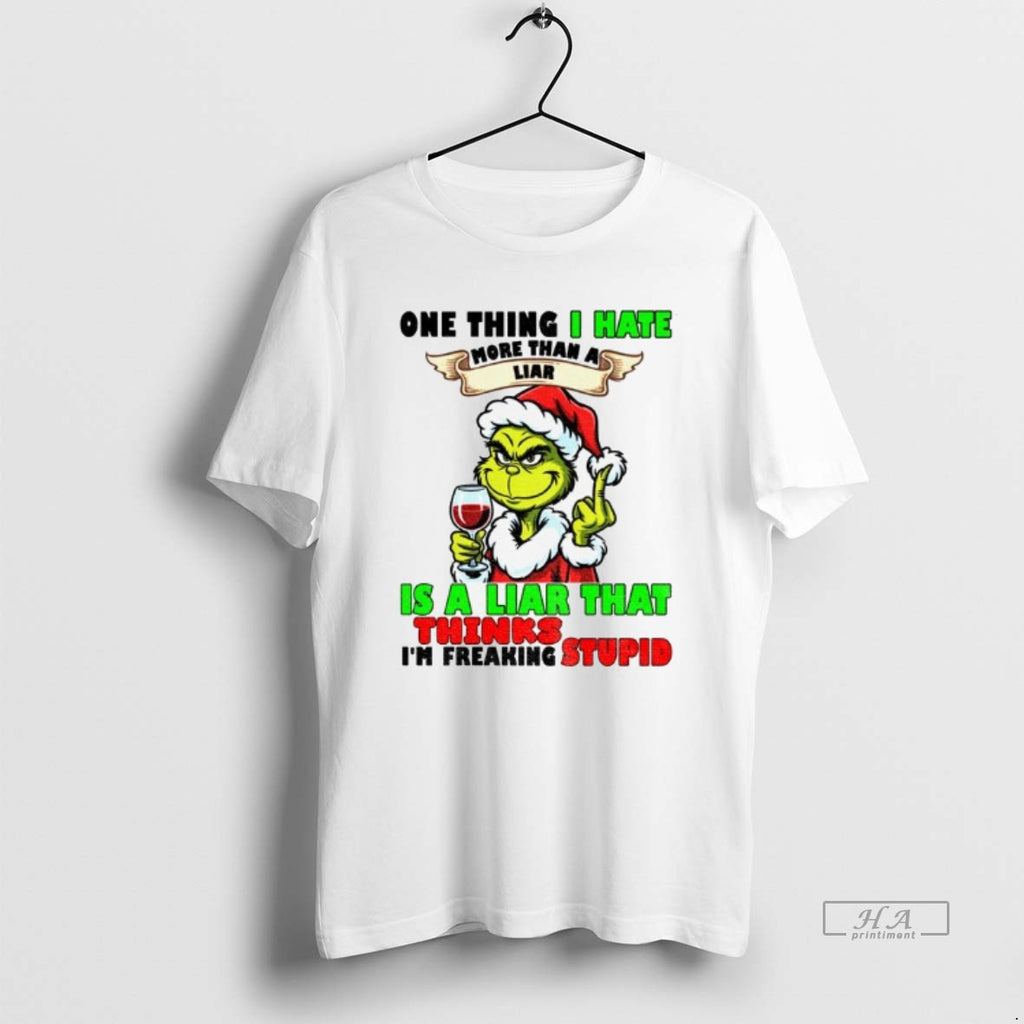 Official Grinch Santa Hat One Thing I Hate More Than A Liar Is A Liar