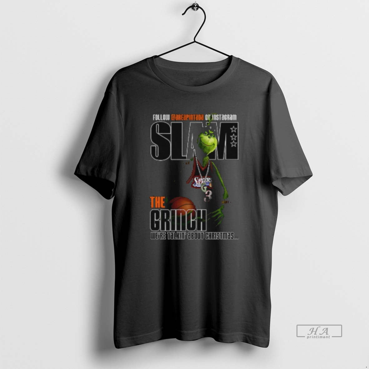 Official Grinch X Allen Iverson Philadelphia 76ers Basketball Slam Grinch Were Talkin About