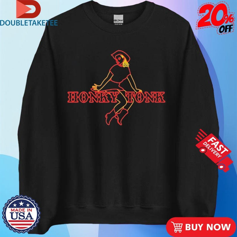 Official Honky Tonk Neon Sign Shirts Unisex , , , Long Sleeve Tee
