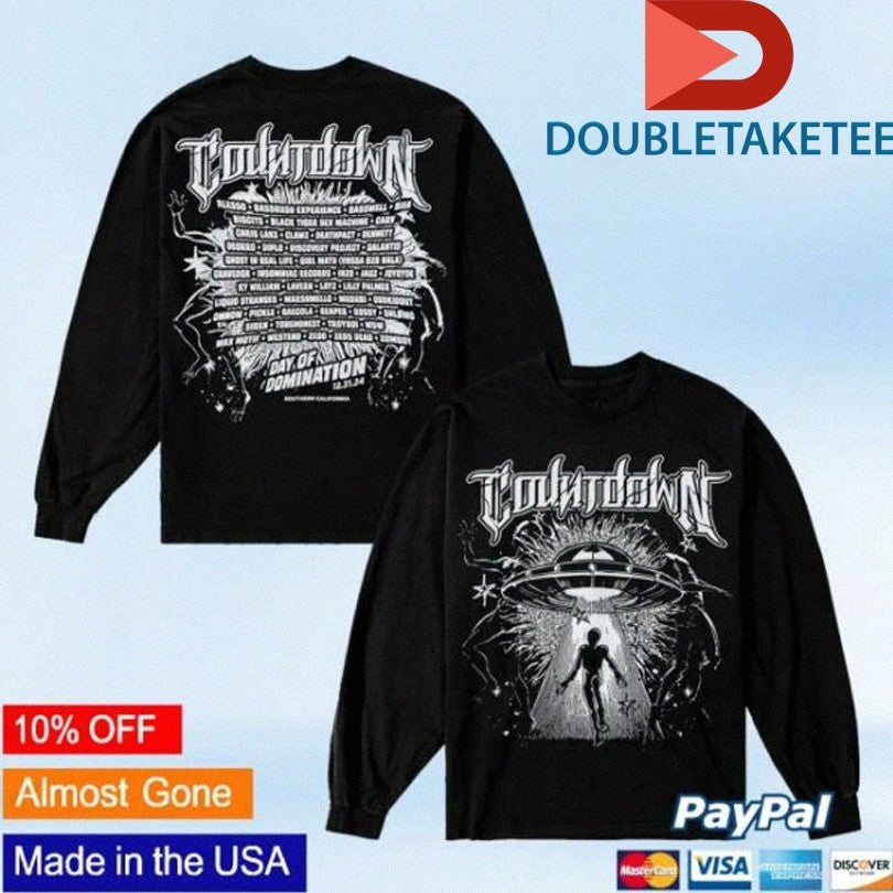 Official Insomniac Countdown Disruption Lineup 2025 UFO Shirts Unisex , , , Long Sleeve Tee