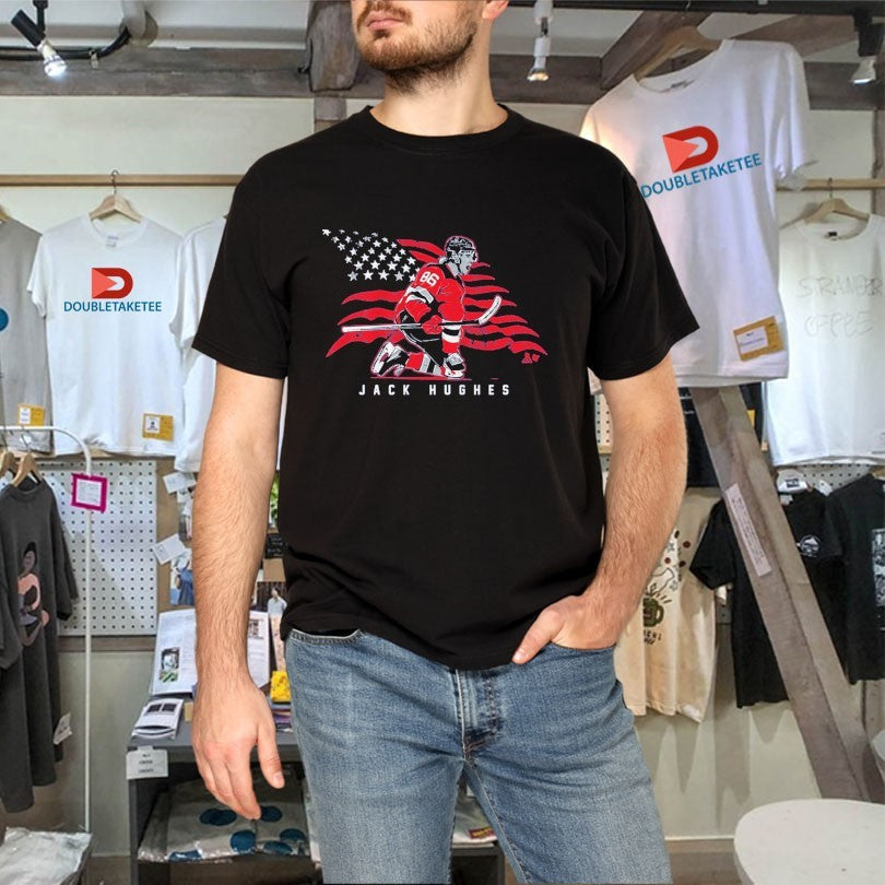 Official Jack Hughes Stars And Stripes Superstar Pose Olympic Shirts Unisex , , , Long Sleeve Tee