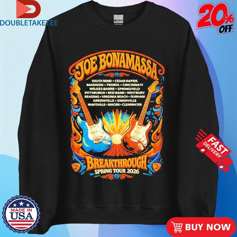 Official Joe Bonamassa 2026 U.S. Spring Tour Guitars Shirts Unisex , , , Long Sleeve Tee