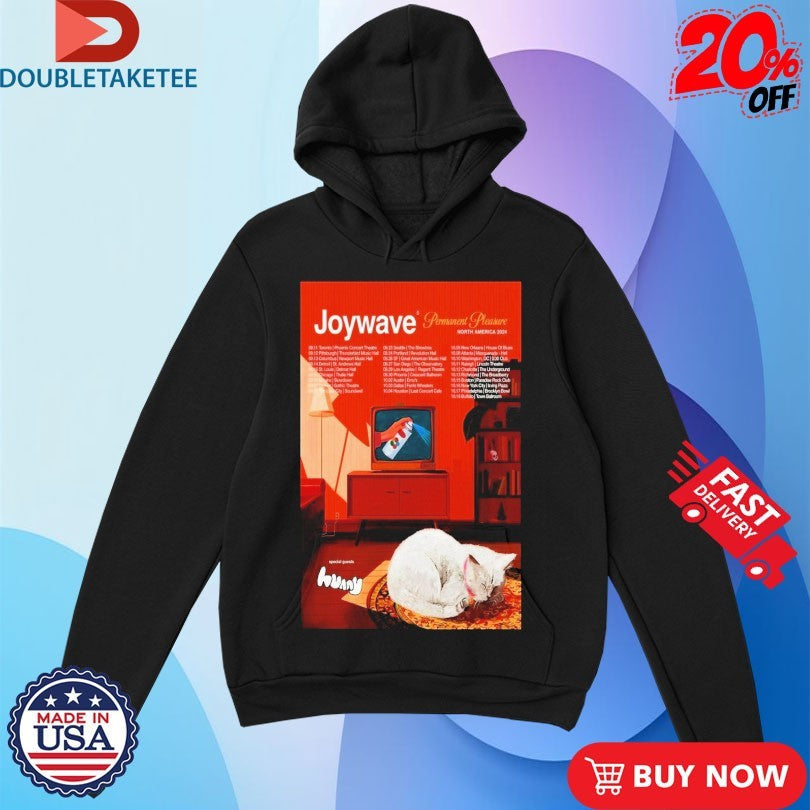 Official Joywave Permanent Pleasure North America 2024 Tour Dates Cat Shirts Unisex , , , Long Sleeve Tee