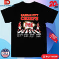 Official Kansas City Chiefs Walking Patrick Mahomes Travis Kelce And Chris Jones Isiah Pacheco Abbey Road Signature Shirts