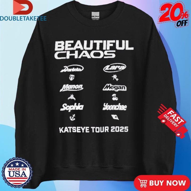 Official Katseye Beautiful Chaos Tour 2025 Shirts Unisex , , , Long Sleeve Tee